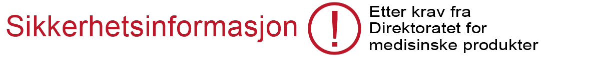 Logo til oppl&aelig;ringsmateriell der det st&aring;r "Sikkerhetsinformasjon etter krav fra Direktoratet for medisinske produkter"